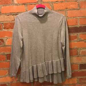 Grey ruffle sweater